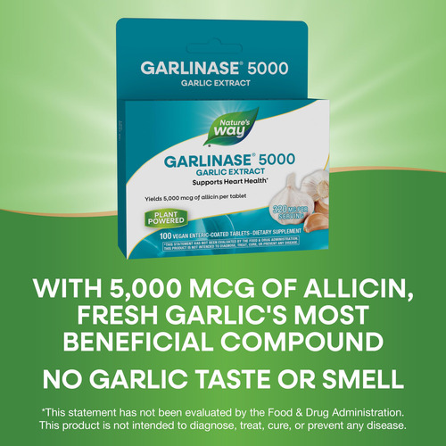 Suplemento Nature"s Way Garlinase 5000 100 Comprimidos - Imagem 4