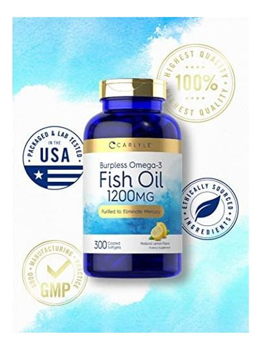 Óleo De Peixe Carlyle 1200 Mg Sem Arrotos 300 Cápsulas - Imagem 4