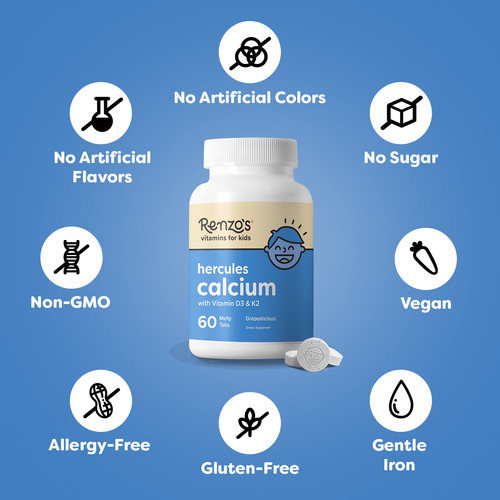 Reno's Hercules Calcium Cálcio Com Vitamina D3 E K2 Ve - Imagem 9