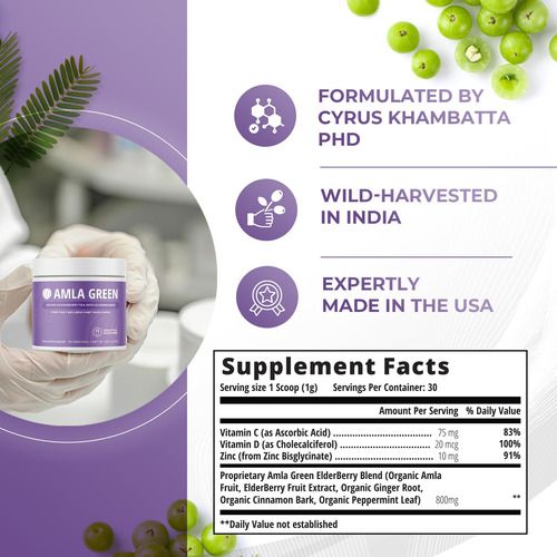 Suplemento Amla Green Tea Immunity Blend 30 Porções - Imagem 11