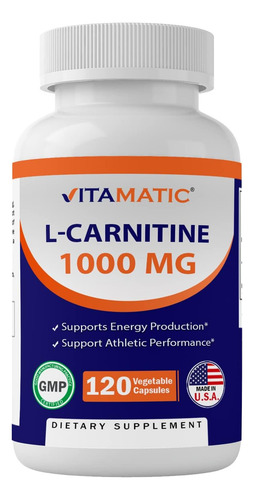 Fumarato De L-carnitina Vitamatic 1000 Mg - 120 Cápsulas Veg - Imagem 6