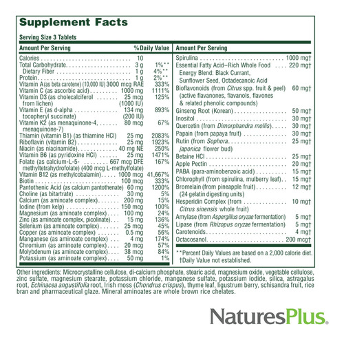 Suplemento Naturesplus Source Of Life Sem Ferro 180 Comprimi - Imagem 4