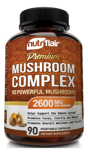 Nutriflair Suplemento De Cogumelos 2600mg 90 Cápsulas - 10