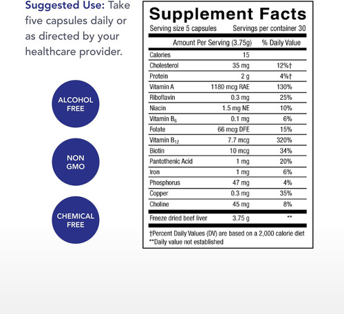 Physicians Strength Beef Liver - 150 Cápsulas - Fonte Natura - Imagem 7
