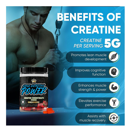 Creatina Monohidrato Gomme 5g Nutrição Alfa Poderosa - Imagem 2