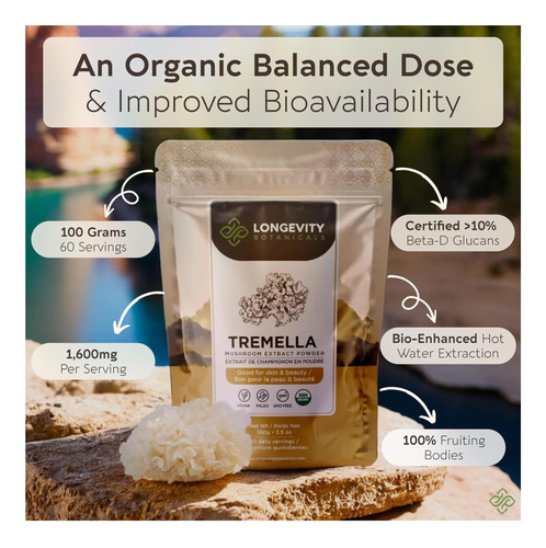 Longevity Botanicals Cogumelo Tremella Orgânico Em Pó - Supl - Imagem 13