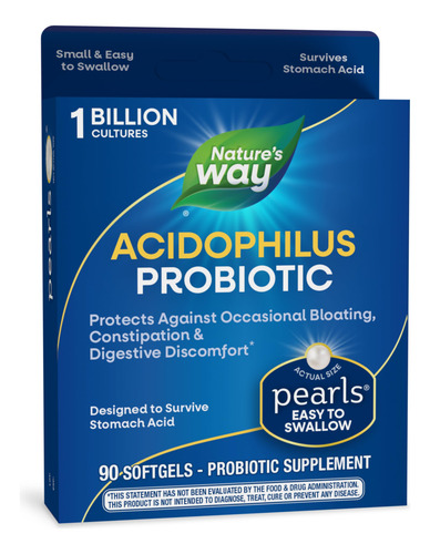 Suplemento Nature"s Way Probiotic Pearls Acidophilus 90 Soft