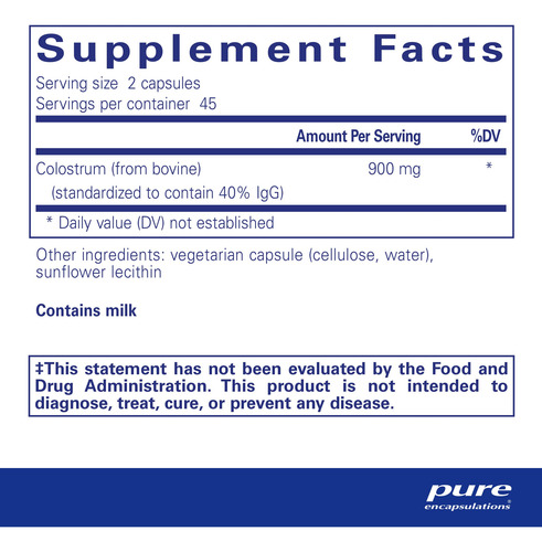 Suplemento De Encapsulamentos Puros De Colostro 40% Igg 90 C - Imagem 2
