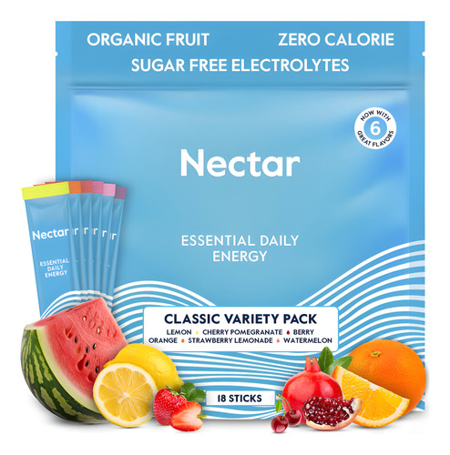 Néctar Energy Booster Cafeína Orgânica Eletrólitos B12 Pa