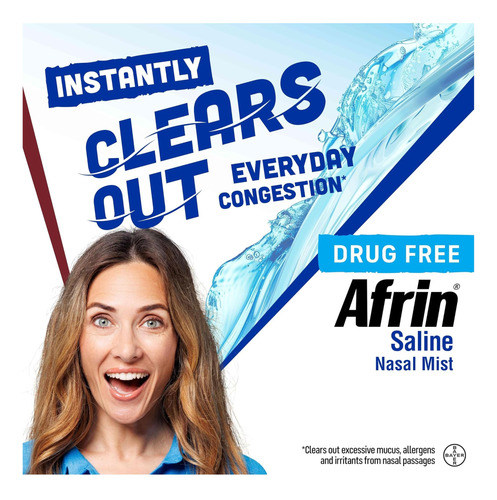 Afrin Saline Nasal Spray Twin Pack 100% Sem Drogas Solução - Imagem 10