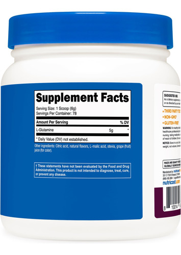 Pó De L-glutamina Adoçado Com Stevia 05 Kg - Imagem 5
