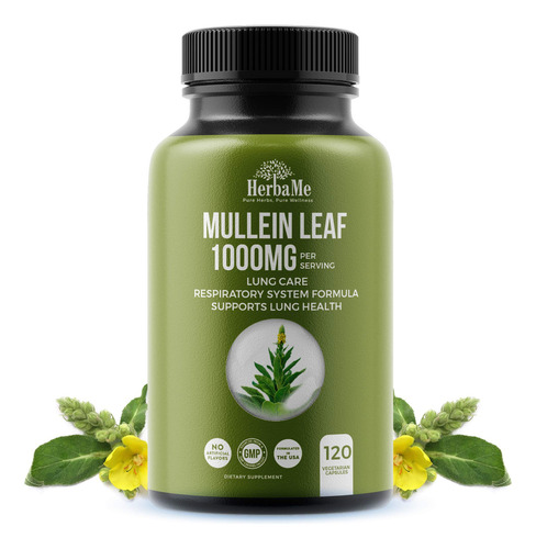 Suplemento Herbame Mullein Leaf 1000mg 120 Cápsulas