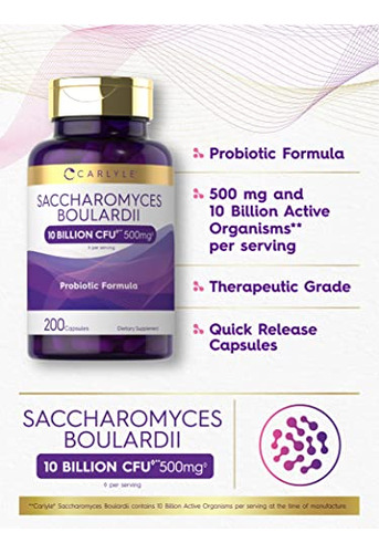 Suplemento Probiótico Carlyle Saccharomyces Boulardii 200 Ca - Imagem 3
