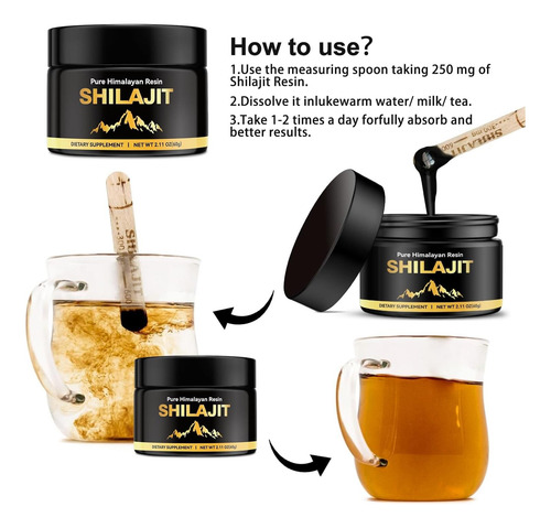 Puro Himalaia Shilajit Para Homens E Mulheres Ácido Fúlvico - Imagem 6