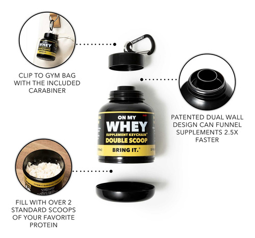 Pote Para Pó De Proteína Onmywhey Com Funil - Imagem 2