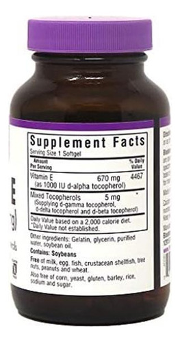 Bluebonnet Vitamina E 1000 Ui Cápsulas Macias Tocoferóis 50 - Imagem 2