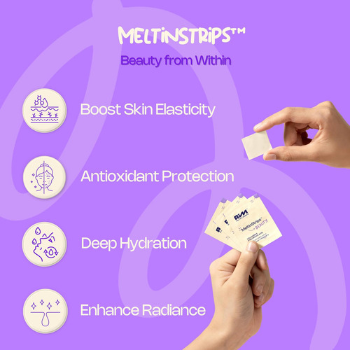 Tiras Orais De Beleza Meltinstrips Com Colágeno E Ácido - Imagem 4