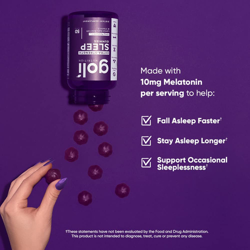 Suplemento Goli Extra Strength Sleep Gummy 10 Mg De Melatoni - Imagem 4
