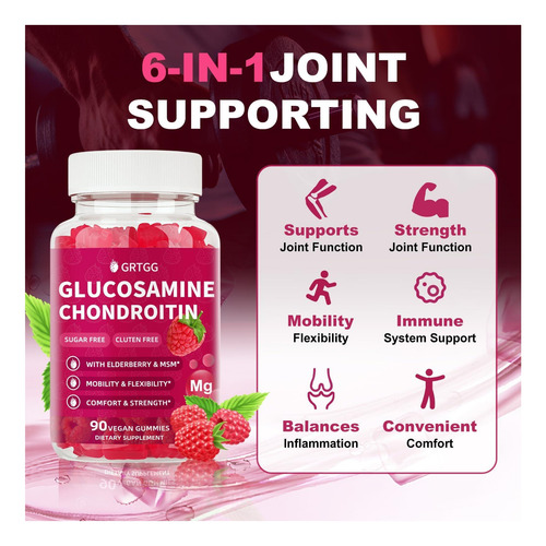 Gummias De Condroitina De Glucosamina Grtgg Com Msm E Extra - Imagem 13