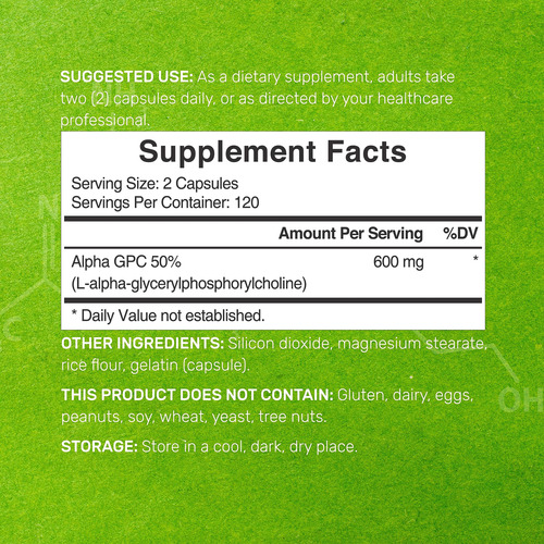 Suplemento De Oferta Suplemento Alpha Gpc 600 Mg 240 Cápsula - Imagem 2