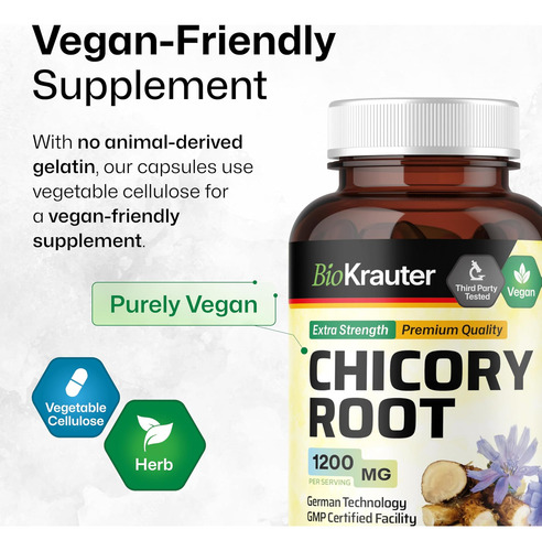 Bio Krauter Chicory Fiber Suplemento - 1200 Mg De Força - 10 - Imagem 5
