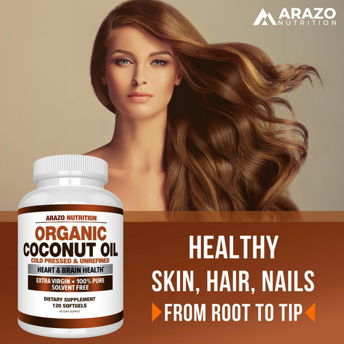 Suplemento Arazo Nutrition Óleo De Coco Orgânico 2000mg 120 - Imagem 12