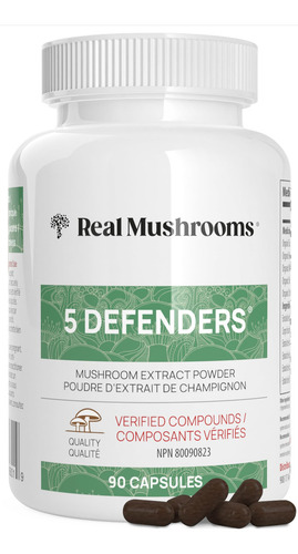Suplemento Real Mushrooms (5 Cápsulas Defenders 90% Vegano)