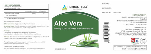 Cápsulas De Aloe Vera Herbal Hills (aloe Barbadensis) 120 - Imagem 7