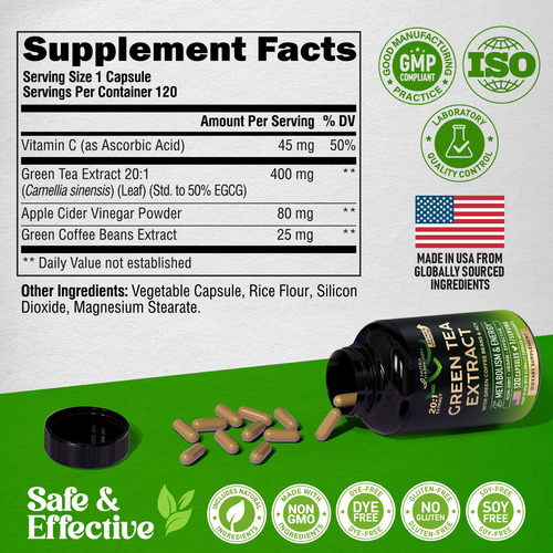 Suplemento De Extrato De Chá Verde Nutraharmony 120 Cápsulas - Imagem 6