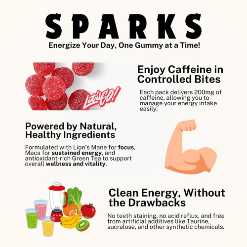 Spark Cafeinado Gummies - 5 Pacote - Imagem 14