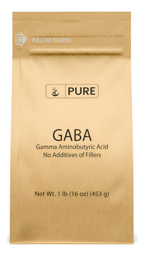 Suplemento De Ingredientes Originais Puros Gaba Powder 454g