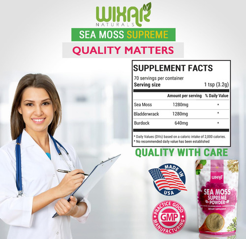 Suplemento Wixar Naturals Wixar Wildcrafted Sea Moss Powder - Imagem 6