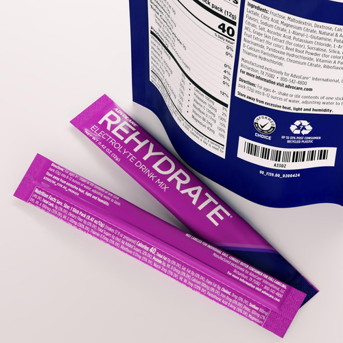 Mistura De Bebidas Eletrolíticas Advocare Rehydrate Grape Fl - Imagem 3