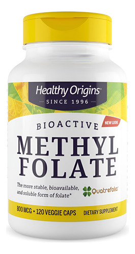 Suplemento Healthy Origins Metil Folato 800mcg 120 Cápsulas