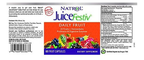 Natrol Cápsulas Diárias De Frutas E Vegetais Juicefestiv 1 - Imagem 7