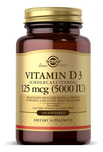 Solgar Vitamina D3 (colecalciferol) 125 Mcg (5000 Ui) 10...