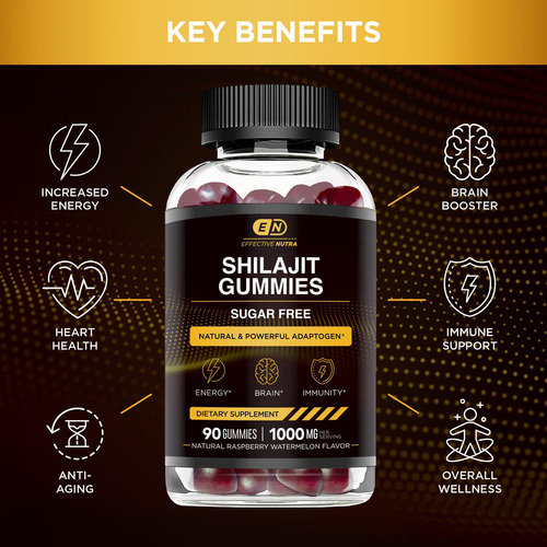 Eficaz Nutra Pure Himalayan Shilajit Gummies Para Homens E M - Imagem 11