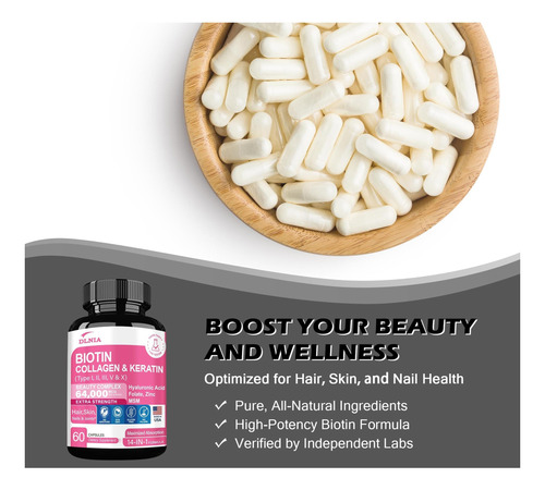 Dlnia Collagen Pills Peptídeos Tipos I Ii Iii V & X Mcg A - Imagem 8