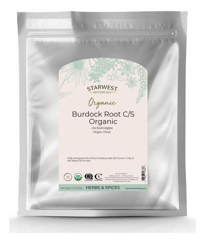 Raiz De Bardana Orgânica Starwest Botanicals 1 Libra - Imagem 3