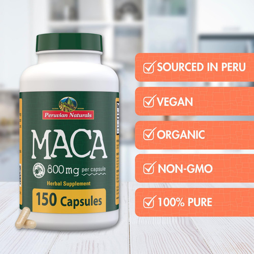 Cápsulas De Raiz De Maca Orgânica Peruvian Naturals Para Hom - Imagem 13