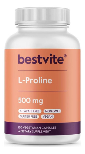 Bestvite L -proline 500mg (120 Cápsulas Vegetarianas) - Sem