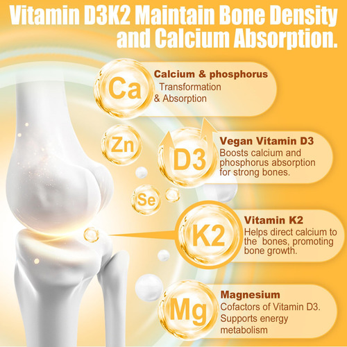 Gomas Veganas Vitamina D3 K2 Para Mais De 30 Adultos Ui - Imagem 6
