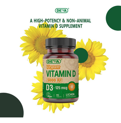 Suplemento Deva Vitamina D3 5000 Ui Sunshine 125mcg Vegan - Imagem 6