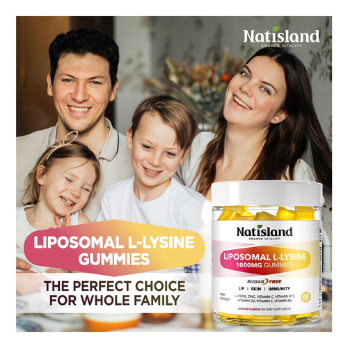 Natisland Lipossômica L-lisina Gummies 1000mg Suplemento De - Imagem 12
