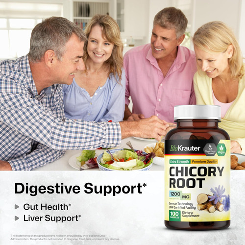 Bio Krauter Chicory Fiber Suplemento - 1200 Mg De Força - 10 - Imagem 2