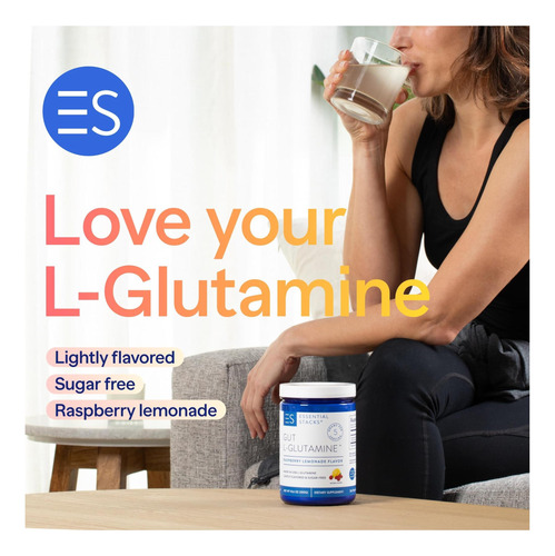 Essential Stacks Flavored Gut L-glutamina Em Pó (limonada De - Imagem 6