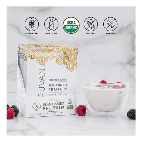 Proteína De Ervilha Vegana Truvani Em Pó Baunilha 20g Pr - Imagem 3