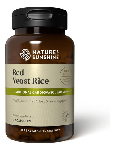 Suplemento Nature"s Sunshine Com Fermento Vermelho 120 Cápsu