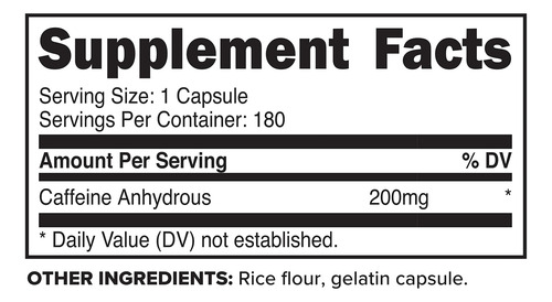 Pílulas De Cafeína Primaforce 200mg 180 Cápsulas - Imagem 2