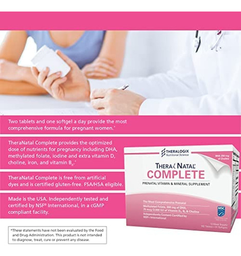 Theranatal Vitamina Prenatal Completa Com Dha E Ácido Fólico - Imagem 4